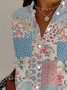 Chemises Femmes Décontracté Floral Printemps / Automne Aucune élasticité Manches Longues Régulier Régulier Col de Chemise T.-N.-L.