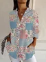 Chemises Femmes Décontracté Floral Printemps / Automne Aucune élasticité Manches Longues Régulier Régulier Col de Chemise T.-N.-L.