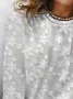T-shirts Décontracté Floral Printemps / Automne Micro-élasticité Quotidien Jersey Manches Longues Col Rond Droit pour Femmes
