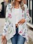 Élasticité moyenne Manches Longues Régulier Floral Kimono pour Femmes