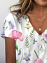 T-shirts Femmes Décontracté Floral Été Aucune élasticité Ample Manches Courtes Régulier Droit Régulier
