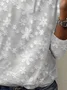 T-shirts Décontracté Floral Printemps / Automne Micro-élasticité Quotidien Jersey Manches Longues Col Rond Droit pour Femmes