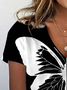 T-shirts Décontracté Été Papillon Aucune élasticité Quotidien Ample Jersey Droit Régulier pour Femmes
