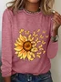 Chemisiers1 Femmes Décontracté Floral Printemps / Automne Ample Meilleure vente Manches Longues en Mélangé de Coton Régulier Droit