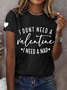 T-shirts Femmes Décontracté Été Lettres de texte Micro-élasticité Ample Jersey Manches Courtes Col Rond Régulier