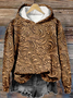 à Capuche Femmes Rétro Printemps / Automne impression en 3D Polyester Sweat-shirt à Capuche Vacances Ample Manches Longues Régulier
