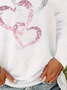 T-shirts Femmes Géométrique Décontracté Printemps / Automne Quotidien Manches Longues Col Rond Régulier Droit Régulier