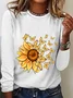Chemisiers1 Femmes Décontracté Floral Printemps / Automne Ample Meilleure vente Manches Longues en Mélangé de Coton Régulier Droit