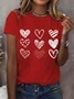 T-shirts Femmes Décontracté Été Coeur/cordé Imprimé Quotidien Ample Manches Courtes Droit Régulier