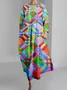 Femmes Plaid Comme Image Col Rond Confortable Robe Maxi Rétro