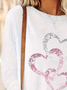 T-shirts Femmes Géométrique Décontracté Printemps / Automne Quotidien Manches Longues Col Rond Régulier Droit Régulier