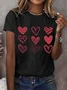 T-shirts Femmes Décontracté Été Coeur/cordé Imprimé Quotidien Ample Manches Courtes Droit Régulier