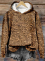 à Capuche Femmes Rétro Printemps / Automne impression en 3D Polyester Sweat-shirt à Capuche Vacances Ample Manches Longues Régulier