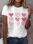 T-shirts Femmes Décontracté Été Coeur/cordé Imprimé Quotidien Ample Manches Courtes Droit Régulier