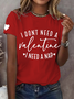 T-shirts Femmes Décontracté Été Lettres de texte Micro-élasticité Ample Jersey Manches Courtes Col Rond Régulier