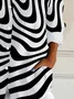 Chemises Rayé Décontracté Printemps / Automne Polyester Aucune élasticité Droit Boucle Régulier T.-N.-L. pour Femmes