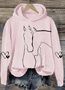 à Capuche Décontracté Imprimé d'Animal Printemps / Automne Polyester Sweat-shirt à Capuche Micro-élasticité Quotidien Régulier Trapèze pour Femmes