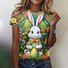 T-shirts Décontracté Imprimé d'Animal Été Polyester Micro-élasticité Vacances Coupe Régulière Régulier Trapèze pour Femmes