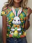 T-shirts Décontracté Imprimé d'Animal Été Polyester Micro-élasticité Vacances Coupe Régulière Régulier Trapèze pour Femmes