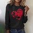 T-shirts Décontracté Printemps / Automne Plaid Polyester Micro-élasticité Quotidien Col Rond Trapèze Régulier pour Femmes