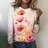 T-shirts Rétro Floral Printemps / Automne Polyester Quotidien Coupe Régulière Col Rond Régulier Trapèze pour Femmes