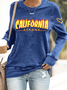 Sweat-shirts Rétro Printemps / Automne Lettres de texte Coton Micro-élasticité Quotidien Coupe Régulière Manches Longues Régulier pour Femmes
