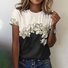 T-shirts Femmes Rétro Floral Été Micro-élasticité Quotidien Coupe Régulière Manches Courtes Régulier Régulier