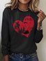 T-shirts Décontracté Printemps / Automne Plaid Polyester Micro-élasticité Quotidien Col Rond Trapèze Régulier pour Femmes