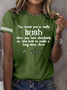 T-shirts Décontracté Été Lettres de texte Micro-élasticité Vacances Coupe Régulière Régulier Trapèze Régulier pour Femmes