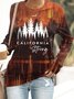 Sweat-shirts Rétro Printemps / Automne Paysage Micro-élasticité Quotidien Manches Longues Régulier Trapèze Régulier pour Femmes