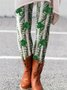 Pantalons De Yoga Décontracté Floral Toutes Les Saisons Polyester Naturel Quotidien Long Trapèze Élasticité moyenne pour Femmes