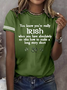 T-shirts Décontracté Été Lettres de texte Micro-élasticité Vacances Coupe Régulière Régulier Trapèze Régulier pour Femmes
