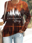 Sweat-shirts Rétro Printemps / Automne Paysage Micro-élasticité Quotidien Manches Longues Régulier Trapèze Régulier pour Femmes