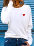 T-shirts Femmes Décontracté Printemps / Automne Coeur/cordé Imprimé Micro-élasticité Quotidien Ample Jersey Manches Longues