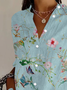 Chemises Femmes Décontracté Floral Printemps / Automne Polyester Quotidien Manches Longues Régulier Régulier Col de Chemise