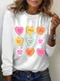 T-shirts Femmes Décontracté Printemps / Automne Lettres de texte Imprimé Micro-élasticité Quotidien Manches Longues Col Rond Régulier