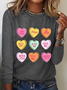T-shirts Femmes Décontracté Printemps / Automne Lettres de texte Imprimé Micro-élasticité Quotidien Manches Longues Col Rond Régulier