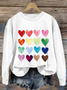 Sweat-shirts Femmes Décontracté Printemps / Automne Coeur/cordé Polyester Imprimé Aucune élasticité Col Rond Régulier Droit
