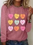 T-shirts Femmes Décontracté Printemps / Automne Lettres de texte Imprimé Micro-élasticité Quotidien Manches Longues Col Rond Régulier