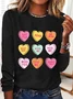 T-shirts Femmes Décontracté Printemps / Automne Lettres de texte Imprimé Micro-élasticité Quotidien Manches Longues Col Rond Régulier