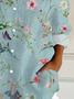Chemises Femmes Décontracté Floral Printemps / Automne Polyester Quotidien Manches Longues Régulier Régulier Col de Chemise