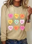 T-shirts Femmes Décontracté Printemps / Automne Lettres de texte Imprimé Micro-élasticité Quotidien Manches Longues Col Rond Régulier