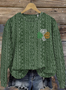 Pulls Décontracté Imprimé d'Animal Printemps / Automne Coupe Régulière Manches Longues Col Rond Laine/Tricot Régulier Régulier pour Femmes