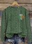 Pulls Décontracté Imprimé d'Animal Printemps / Automne Coupe Régulière Manches Longues Col Rond Laine/Tricot Régulier Régulier pour Femmes