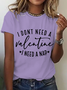T-shirts Décontracté Été Lettres de texte Coton Quotidien Ample Manches Courtes Col Rond Droit pour Femmes