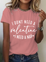 T-shirts Décontracté Été Lettres de texte Coton Quotidien Ample Manches Courtes Col Rond Droit pour Femmes