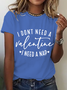 T-shirts Décontracté Été Lettres de texte Coton Quotidien Ample Manches Courtes Col Rond Droit pour Femmes