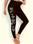 Pantalons De Yoga Décontracté Toutes Les Saisons Coeur/cordé Imprimé à Haute Élasticité Quotidien Serré Jersey Droit pour Femmes
