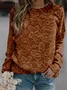 Sweat-shirts Rétro Printemps / Automne impression en 3D Polyester Vacances Ample Manches Longues Col Rond Régulier pour Femmes