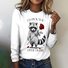T-shirts Rétro Printemps / Automne Plaid Polyester Quotidien Manches Longues Régulier Trapèze Régulier pour Femmes